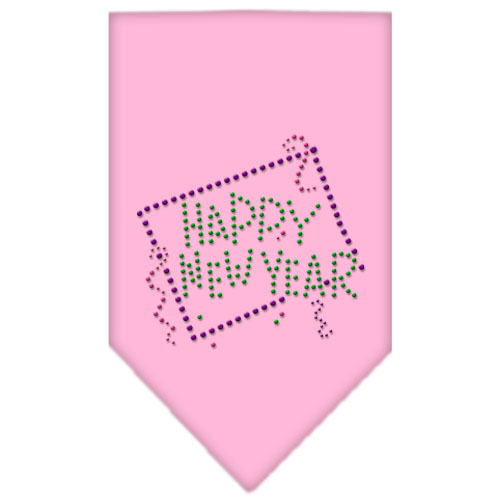 Happy New Year Rhinestone Bandana Light Pink Large